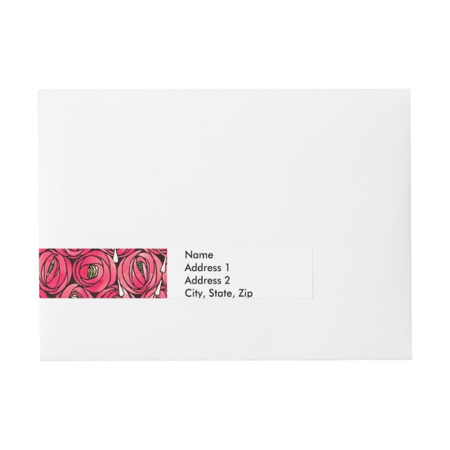 Bande Pour Adresse Graphique rose Art Nouveau Rennie Macintosh (Devant)