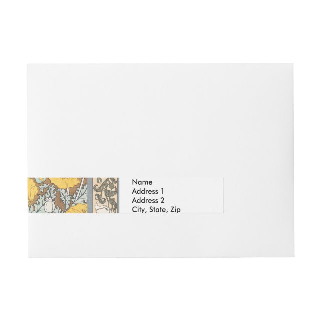 Bande Pour Adresse illustration d'art de pavot fleur jaune (Devant)
