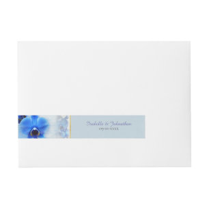 Bande Pour Adresse Invitation moderne à fleurs d'orchidée bleue avec