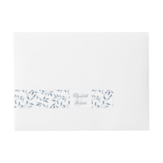 Bande Pour Adresse Jardin bleu et blanc Willow Mariage élégant (Devant)