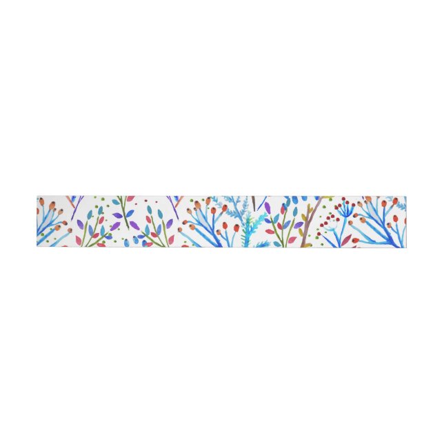 Bande Pour Adresse Jolie aquarelle feuillage d'hiver design motif (Individual)