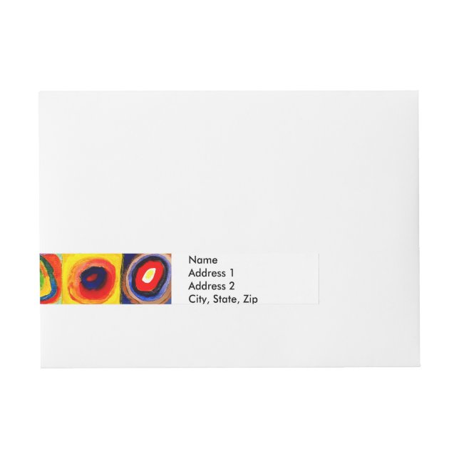 Bande Pour Adresse Kandinsky Farbstudie Cercles Carré Quadrate Art (Devant)