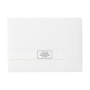 Bande Pour Adresse Le blanc élégant barre la feuille d'or imprimée