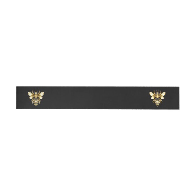 Bande Pour Adresse Logo Faux Gold Foil Bee Polygonal sur Noir (Individual)