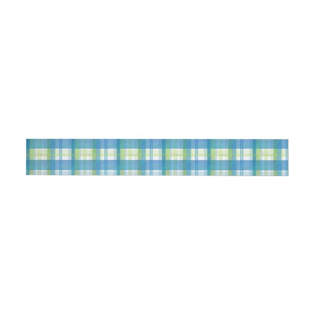 Bande Pour Adresse Madras Plaid Green et Blue (Individual)