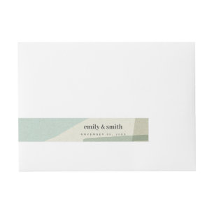 BANDE POUR ADRESSE MARIAGE ARTISTIQUE BLEU AQUA ABSTRAIT MODERNE