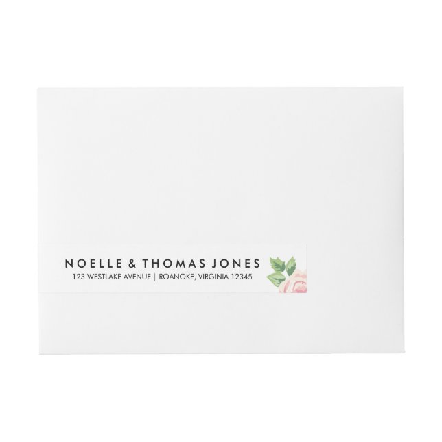 Bande Pour Adresse Mariage Rose vintage (Devant)