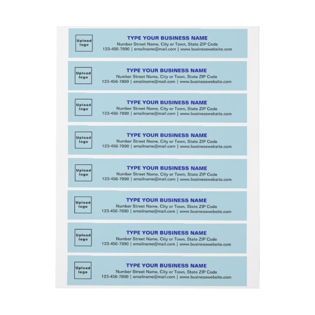 Bande Pour Adresse Marque d'entreprise sur fond bleu clair (Feuille)