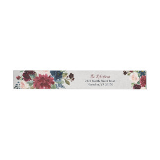 Bande Pour Adresse Marsala et chic minable floral de marine