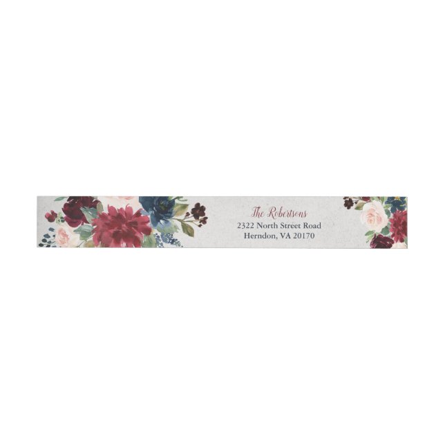 Bande Pour Adresse Marsala et chic minable floral de marine (Individual)