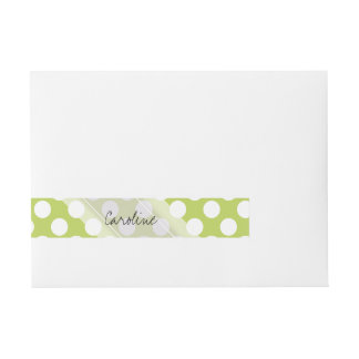 Bande Pour Adresse Monogramme Lime Green Blanc Motif de Pointe tendan