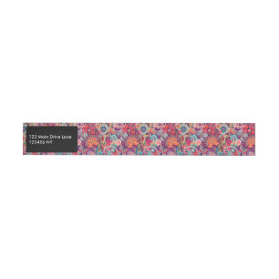 Bande Pour Adresse Motif floral au néon rose de Paisley