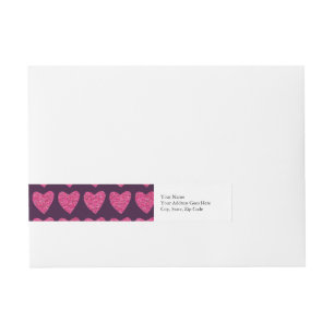 Bande Pour Adresse Motif rose mignon de coeurs sur le pourpre