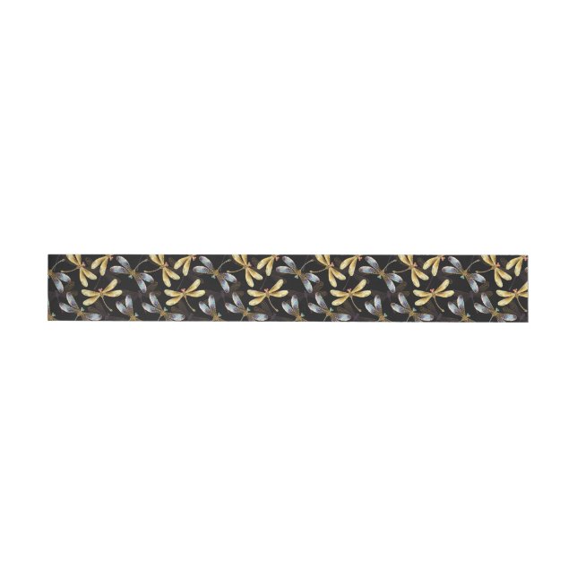 Bande Pour Adresse Motif sans couture avec libellules d'or (Individual)