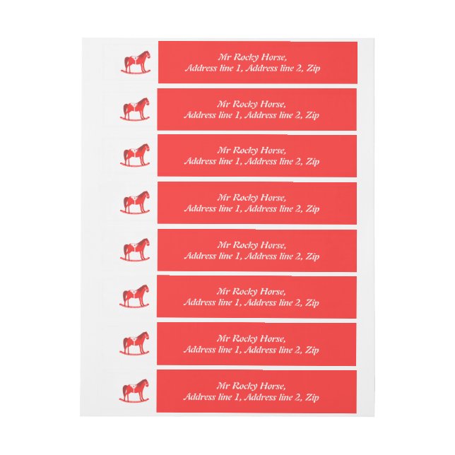Bande Pour Adresse Noël scandinave Cheval Rocse Custom (Feuille)
