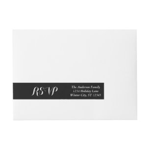 Bande Pour Adresse Noir RSVP ou toute couleur personnalisée