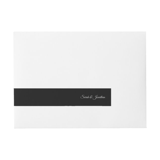 Bande Pour Adresse Papiers à monogramme noir et argent  (Devant)