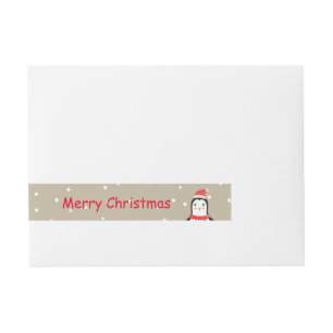Bande Pour Adresse Petit pingouin mignon "Joyeux Noël " de Noël