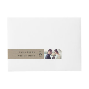 BANDE POUR ADRESSE PHOTO MARIAGE MODERNE DE TYPOGRAPHIE DE KRAFT RUST