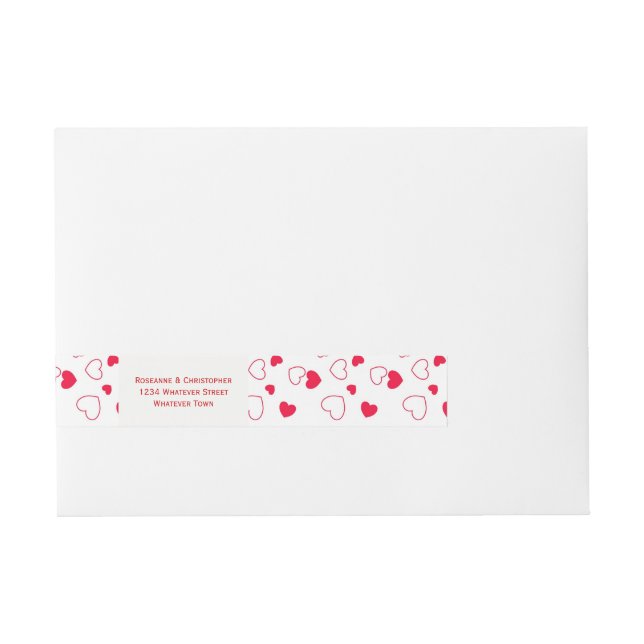 Bande Pour Adresse Red Hearts Design Valentines Day Mariage (Devant)
