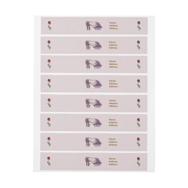 Bande Pour Adresse Silhouette de couple nuptiale Coeur en Mariage de  (Feuille)