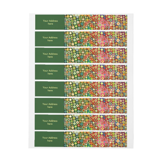 Bande Pour Adresse Spots rétro colorés + votre idée (Feuille)