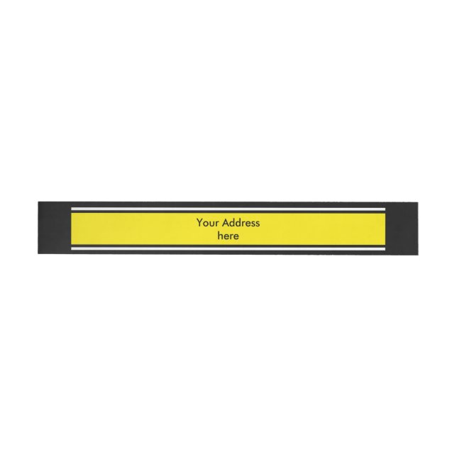 Bande Pour Adresse STRIPES SPORTIVES - Jaune noir blanc + votre texte (Individual)