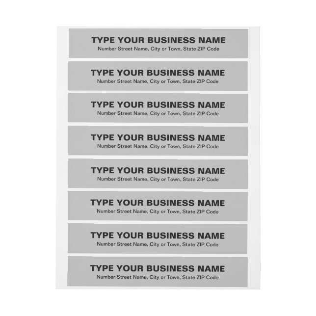 Bande Pour Adresse Textes bruts Gris (Feuille)