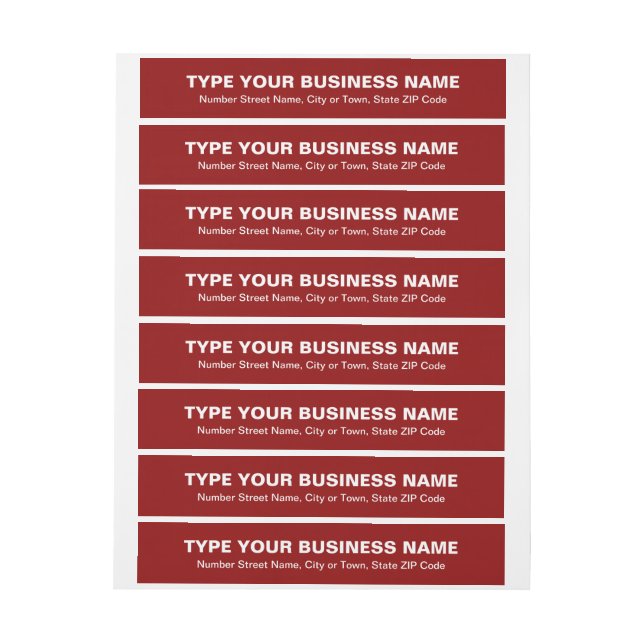 Bande Pour Adresse Textes simples Rouges Business Envelopper autour d (Feuille)