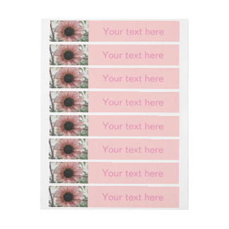 Bande Pour Adresse Tournesol rose pâle Personnalisé