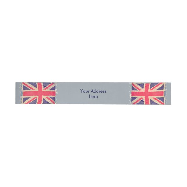Bande Pour Adresse UNION JACK FLAG grunge + votre texte (Individual)