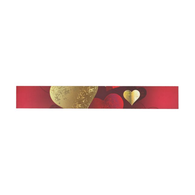 Bande Pour Adresse Valentines dorées et rouges (Individual)