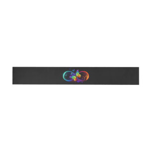 Bande Pour Adresse Vibrant infinity with rainbow butterfly on black