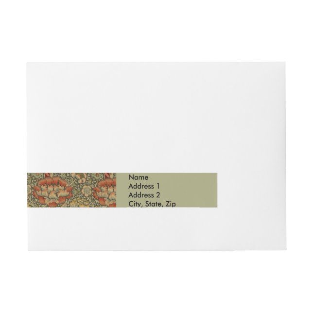 Bande Pour Adresse William Morris Wandle Anglais Floral Damask Design (Devant)