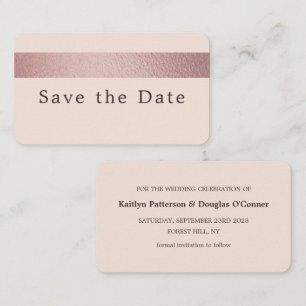 Bande rose Gold Foil, Enregistrer La Carte Date