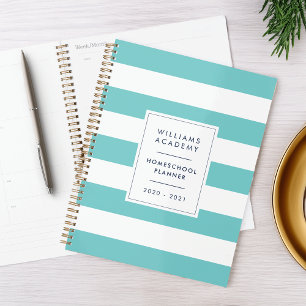Bande Turquoise & Blanc Personnalisée Homeschool