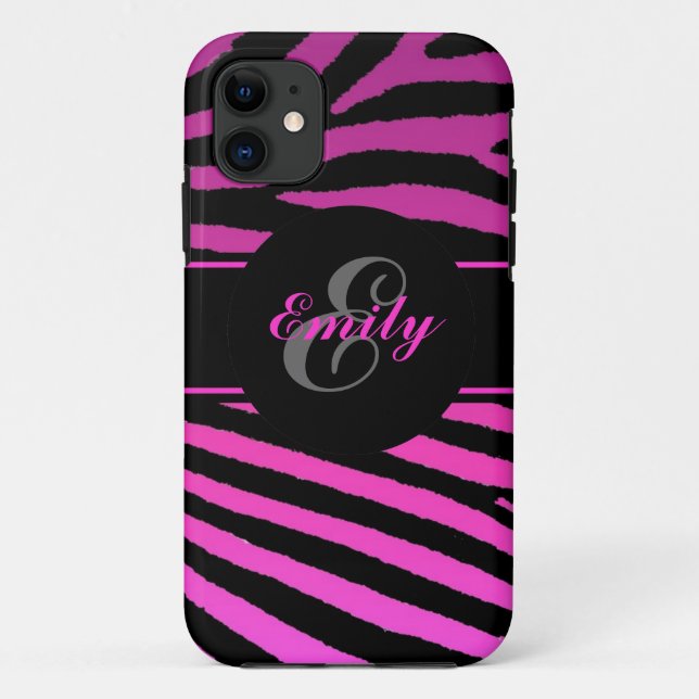 Bande zèbre rose personnalisable iphone 5 coque (Dos)