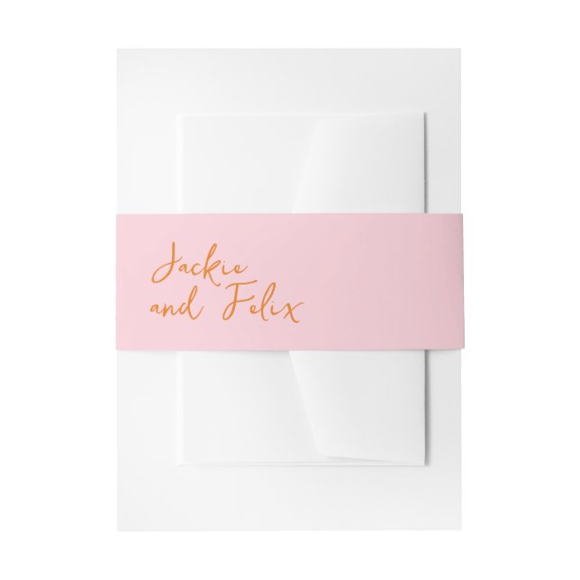 Bandeau De Faire-part Abstrait rose moderne mélange et mariage (Devant example)