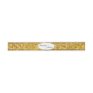 Bandeau De Faire-part Alliance chique formelle élégante de feuille d'or