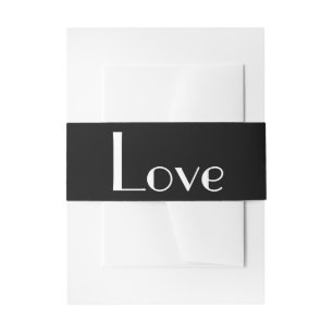 Bandeau De Faire-part Alliance de mariage élégante noir et blanc d'amour