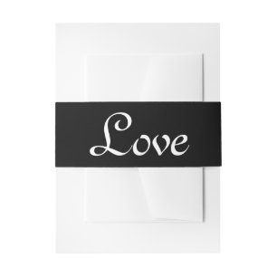 Bandeau De Faire-part Alliance de mariage élégante noir et blanc d'amour