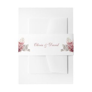 Bandeau De Faire-part Alliance de ventre de mariage Hydrangea Rose Pouss