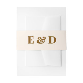 Bandeau De Faire-part Alliance minimale de ventre à monogramme en arche