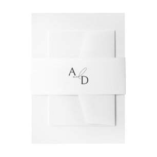 Bandeau De Faire-part Alliance Moderne de Ventre avec Noms de la Mariée 