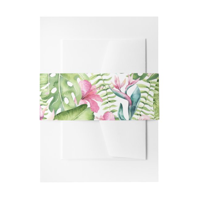 Bandeau De Faire-part Aloha Flamant rose Plage tropicale Mariage (Devant example)