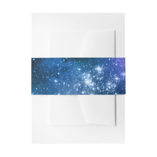 Bandeau De Faire-part Amateurs de Galaxie Ciel Bleu Étoilé Étincelles Bl