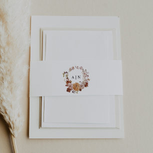 Bandeau De Faire-part AMBER Rustic Fall Citrouille Belly Band Modèle