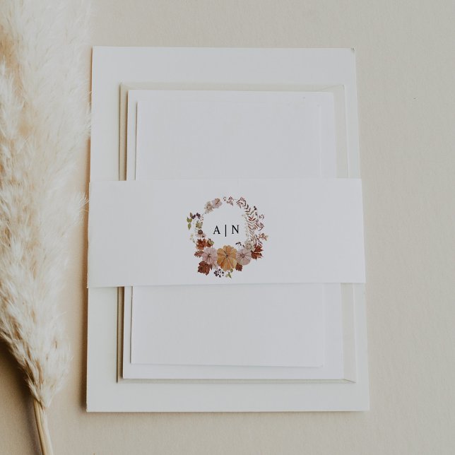 Bandeau De Faire-part AMBER Rustic Fall Citrouille Belly Band Modèle (Créateur téléchargé)