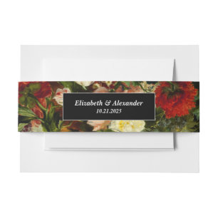 Bandeau De Faire-part Ambiance romantique foncé élégant fleurs florales