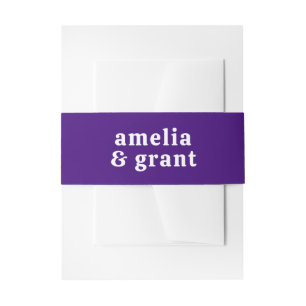 Bandeau De Faire-part Amelia Royal Purple Mariage moderne